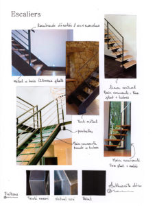 Planche d'idées pour choix de détails d'escalier en métal